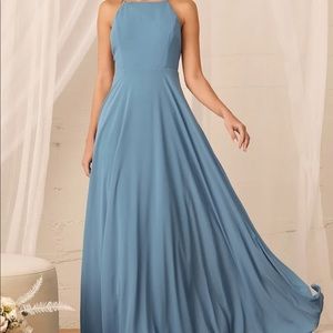 Lulu’s Slate Blue Formal Bridesmaid Dress—“Mystical Kind of Love”